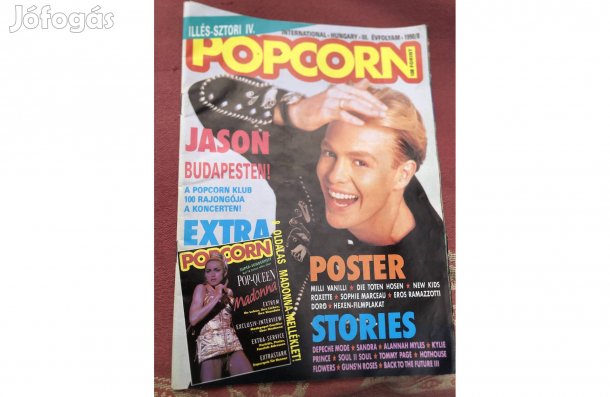 Popcorn 1990/ 8. szám ,Popcorn magazin 10000 Ft