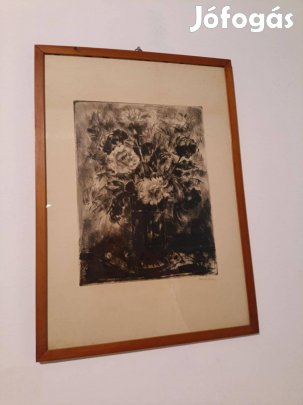 Pór Bertalan: Virágcsendélet (2 db jelzett rézkarc, párban)