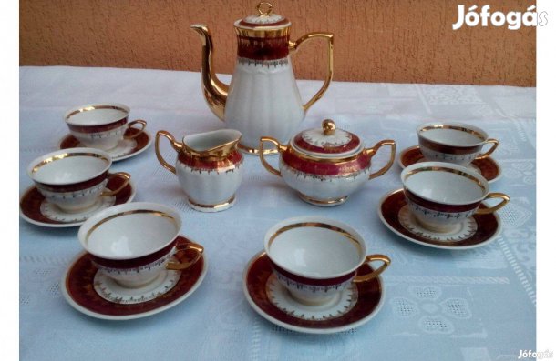 Porcelán Kávéskészlet HAT Személyes ,Jugoszláv ,(Hollóházi)