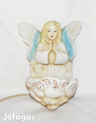 Porcelán angyalos szenteltvíztartó