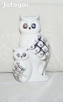 Porcelán bagoly figura