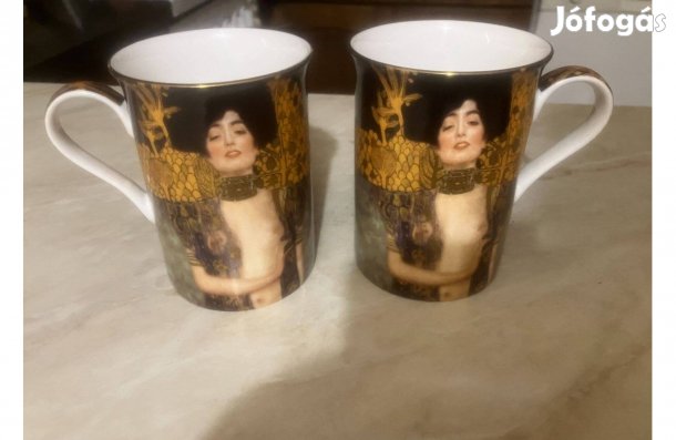 Porcelán bögre Klimt Judith festmény dekorral