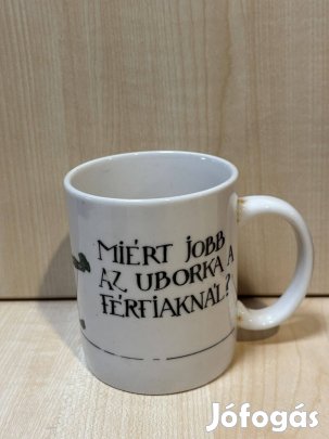 Porcelán bögre, vicces felirattal