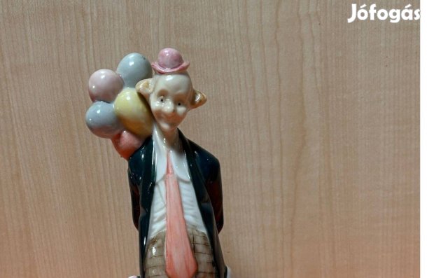 Porcelán bohóc,figurális szobor, figura, dísztárgy, dekortárgy,nipp