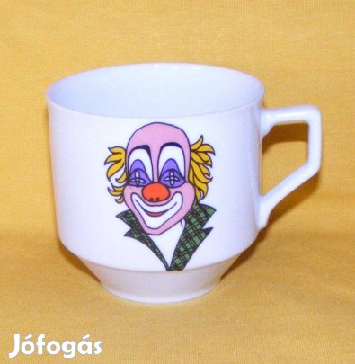 Porcelán bohócos bögre