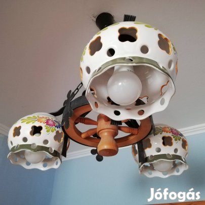 Porcelán csillár 3 ágú mennyezeti lámpa