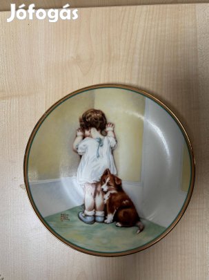 Porcelán dísztárgy "A gyermek legjobb barátja"
