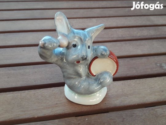 Porcelán dobos kutya, dísz kutya