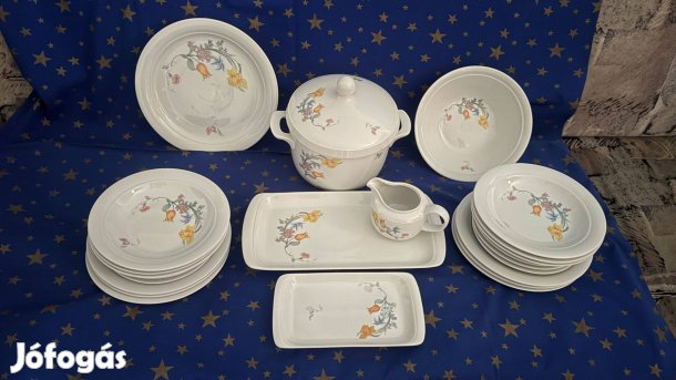 Porcelán étkészlet virágmintás