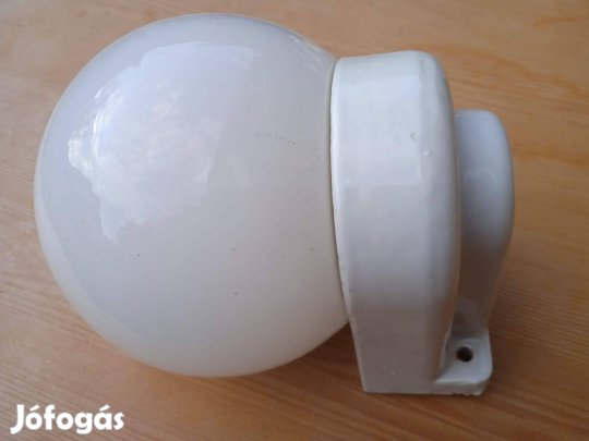 Porcelán fali lámpatest üveg búrával , E 27-es foglalat