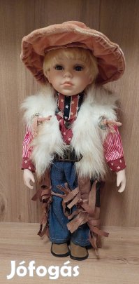 Porcelán fejű baba-Új 