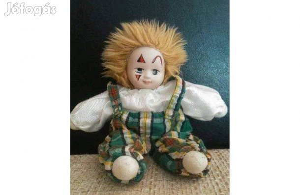 Porcelán fejű bohóc 23 cm eladó!