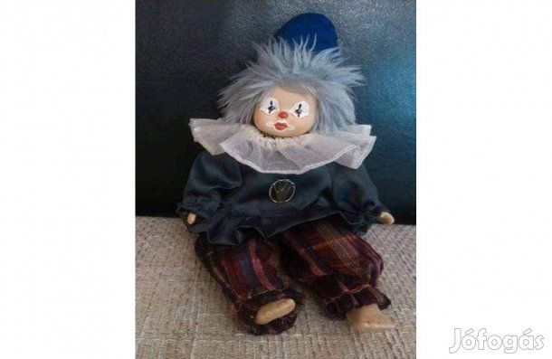 Porcelán fejű bohóc 30 cm eladó!