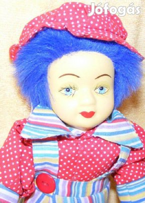 Porcelán fejű bohóc, baba