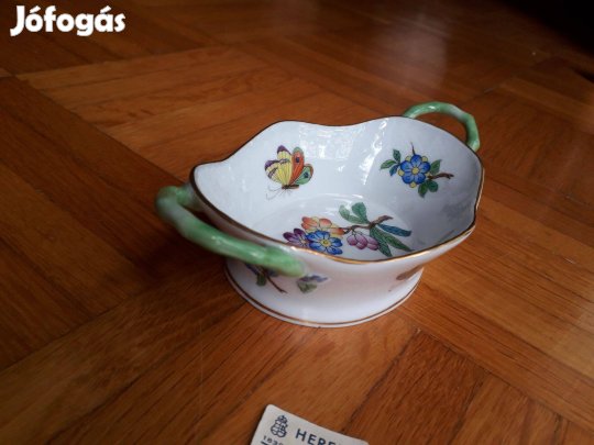 Porcelán füles tálka, kínáló kosárka - herendi