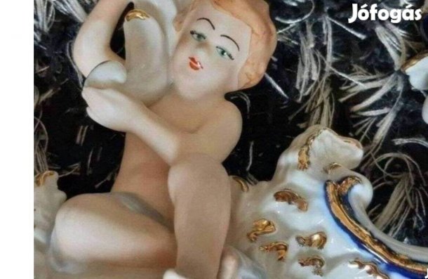 Porcelán háromágú gyertyatartó