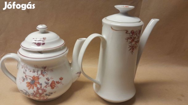 Porcelán kávé-tea kiöntők (ajándék csészékkel)