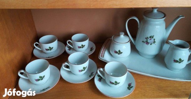 Porcelán kávéskészlet.hibátlan,cukortartóval,kiöntővel!/26