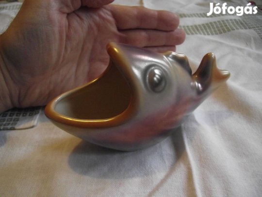 Porcelán kerámia ékszertartó hal retro