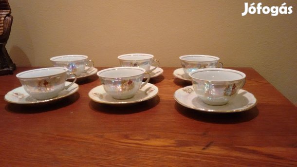 Porcelán kévés vagy teás csésze készlet 6 db