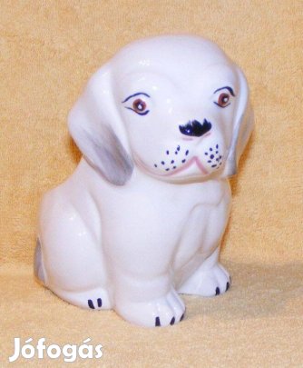 Porcelán kutya kaspó, virágtartó