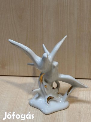Porcelán madár figura, dísztárgy, nipp