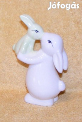 Porcelán nyuszi kisnyuszival
