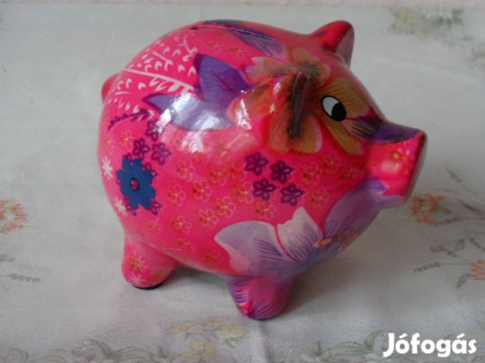 Porcelán színes malacpersely