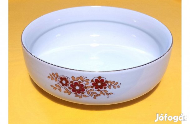 Porcelán tál (átmérő 25cm), Henneberg, jelzett