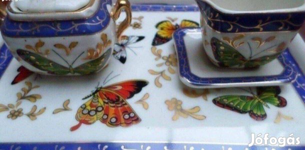 Porcelán tálca kanna csésze Új