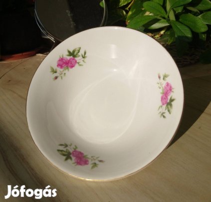 Porcelán tányér készlet virágos arany szegély