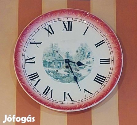 Porcelán tányéróra falióra