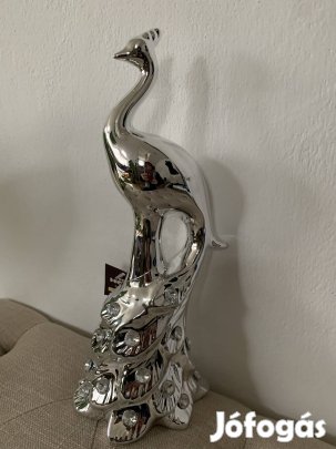 Porcelán új páva strassz kövekkel