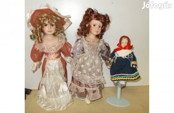 Porcelánfejű babák a 60-es évekből 3db egyben -Házi gyűjteménybe -