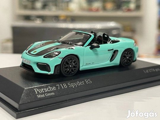 Porsche 718 Spyder RS 2023 mint green 1:64 Minichamps Tarmac Works