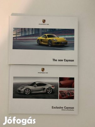 Porsche Cayman keményfedeles német prospektusok