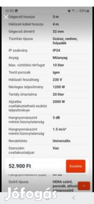 Porszívó Száraz nedves 1200w