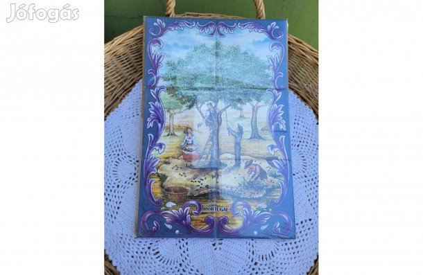 Portugál 6 db-ból álló jelenetes csempekép -Oliva szüret