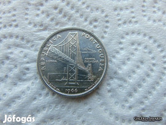 Portugália ezüst 20 escudo 1966 10.03 gramm