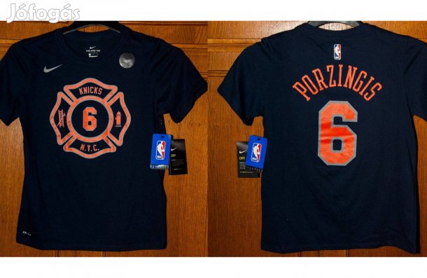 Porzingis New York Knicks eredeti sötétkék Nike NBA tinédzser póló