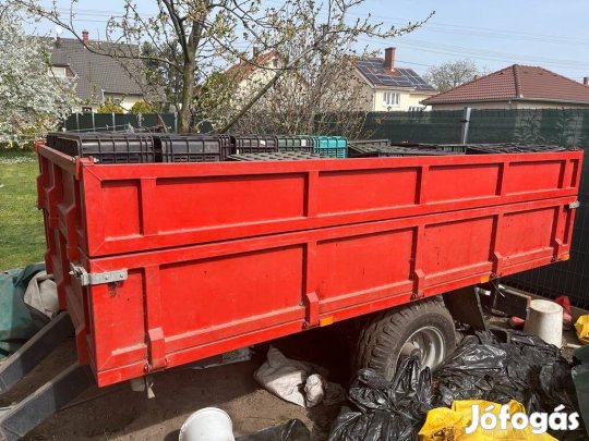 Pótkocsi 3,5t fix platós Sürgősen eladó