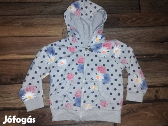 Pöttyös, virágmintás vékony kapucnis kardigán