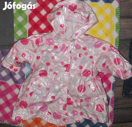 Pöttyös esőkabát, kapucnis, vízhatlan