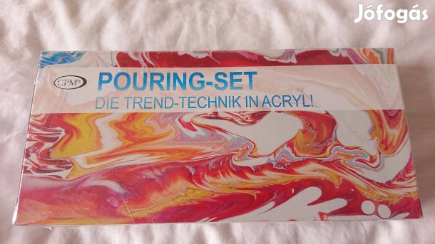 Pouring-Set akrilfesték 6 db szín 100 ml-es flakon, új