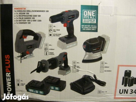 Power Plus Powerplus 18V 7 részes akkumulátoros barkácsgép szett