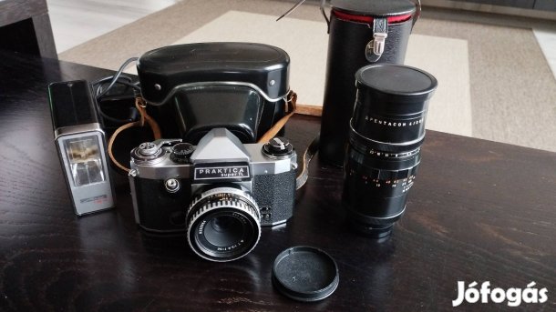 Praktica filmes fényképező szett - Carl Zeiss Jena Tessar (Zebra)