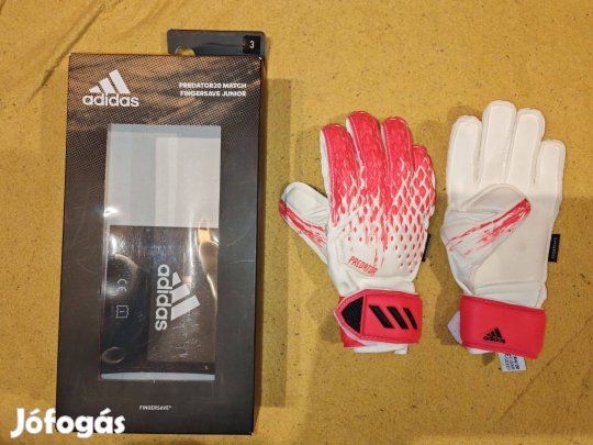Predator Match adidas fehér pink ujjmerevítős gyerek kapuskesztyű (3)