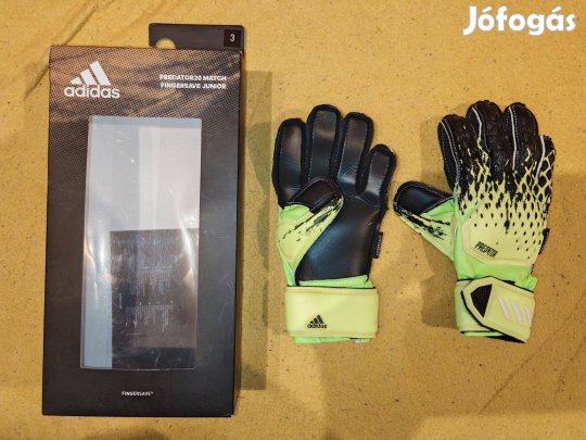 Predator Match adidas zöld fekete ujjmerevítős gyerek kapuskesztyű (3