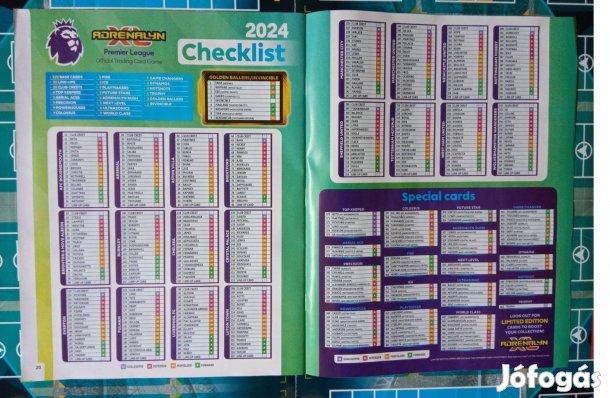 Premier League 2024 focis album 340 db kártyával tavaszi akció