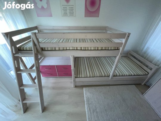 Prémium Flexa tömör fa gyerekszoba bútorok - Komplett szett